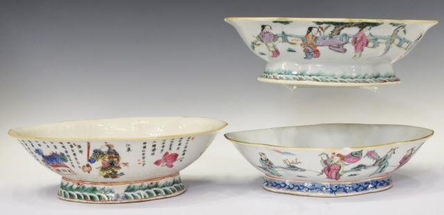 (3) CHINESE ENAMELED PORCELAIN