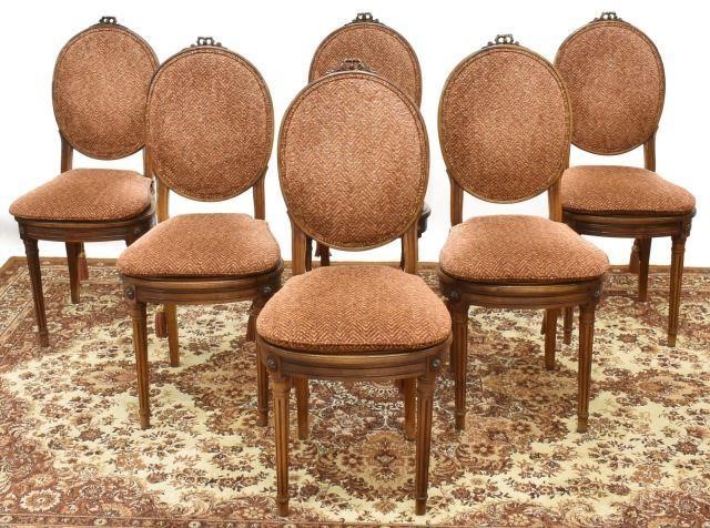  6 LOUIS XVI STYLE UPHOLSTERED 35cac0