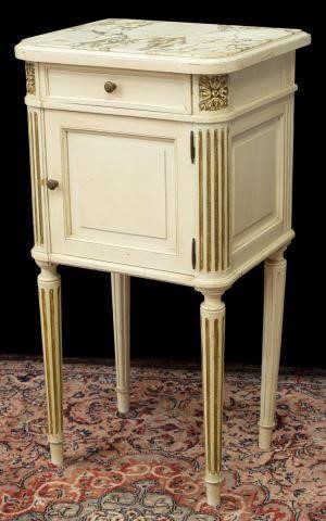 LOUIS XVI STYLE MARBLE-TOP PAINTED