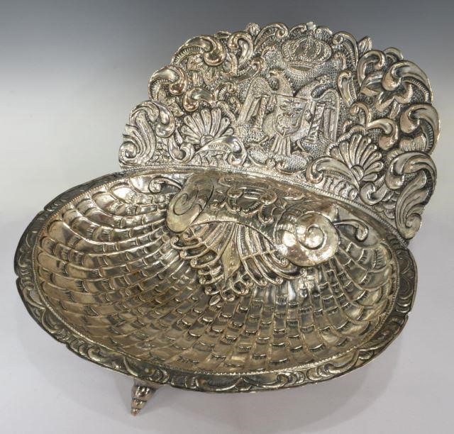 LARGE PERU REPOUSSE SILVER BAPTISM