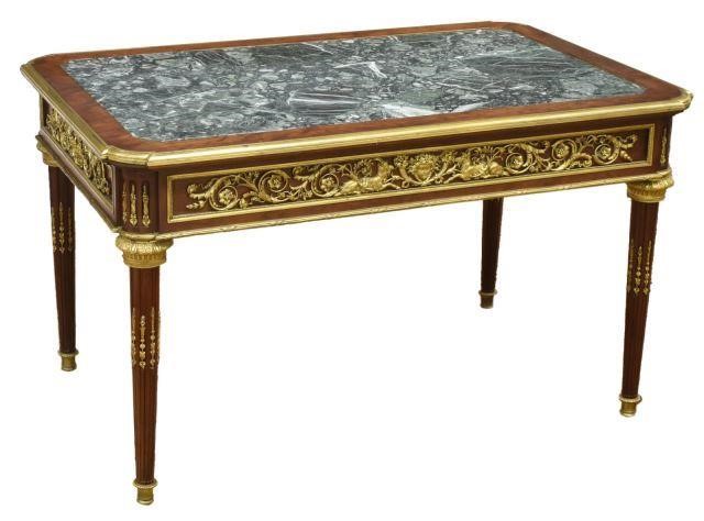 LOUIS XVI STYLE MARBLE-TOP ORMOLU-MOUNTED