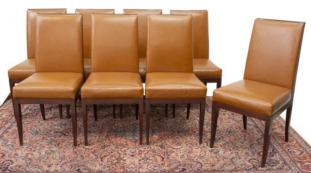 (8) LEATHER UPHOLSTERED DINING