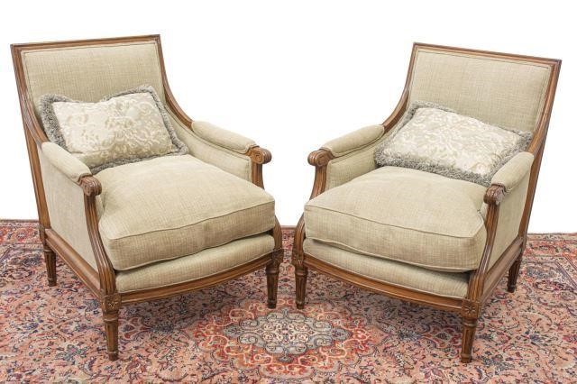  2 LOUIS XVI STYLE UPHOLSTERED 35cb02