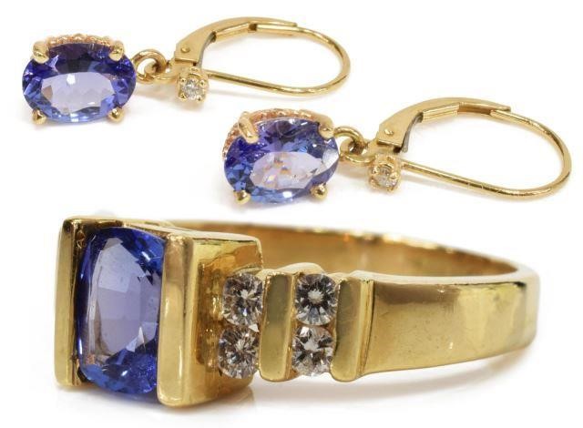 (LOT) ESTATE GOLD & TANZANITE RING