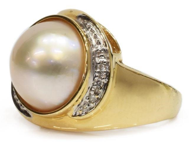 ESTATE 14KT GOLD MABE PEARL  35cb3f