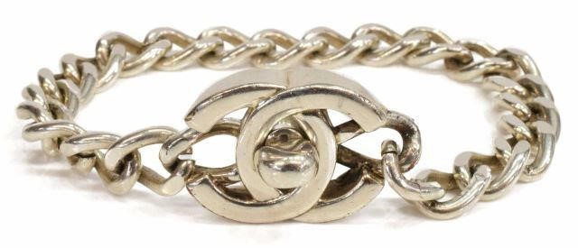 VINTAGE CHANEL ATTRIBUTED SILVER TONE 35cb38