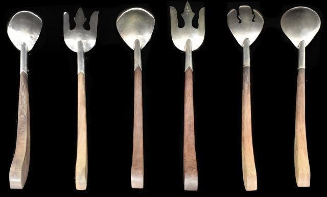 (6) MEXICO STERLING SERVING FLATWARE