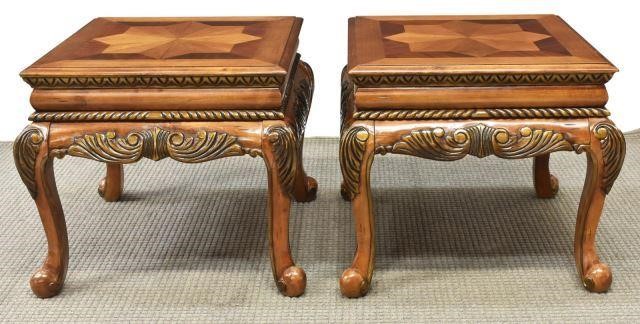 (2) FRENCH STYLE SQUARE SIDE END TABLES(lot