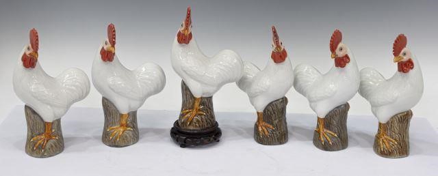 (6) CHINESE GLAZED PORCELAIN WHITE