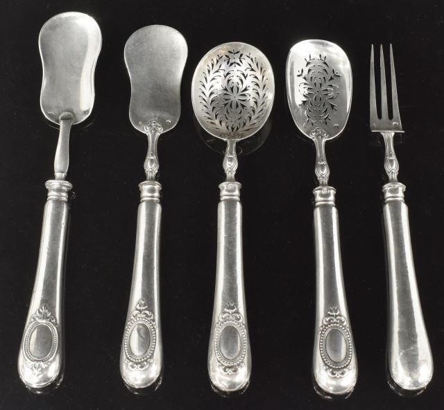 (5) FRENCH 950 SILVER CANAPE HOR