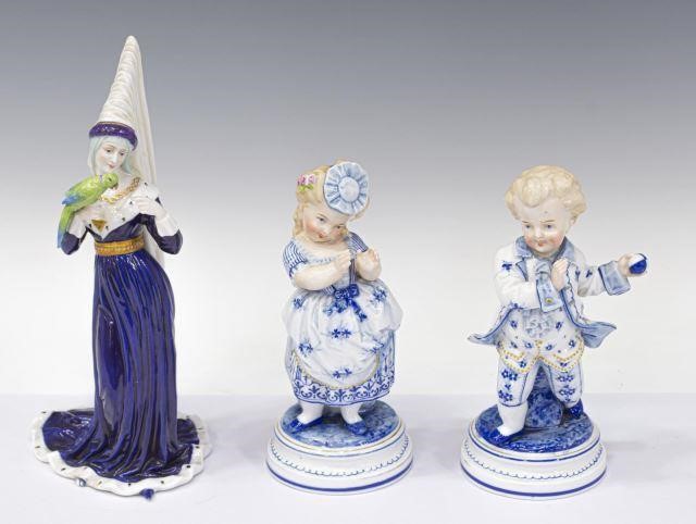 3) GERMAN PORCELAIN FIGURES DRESSEL