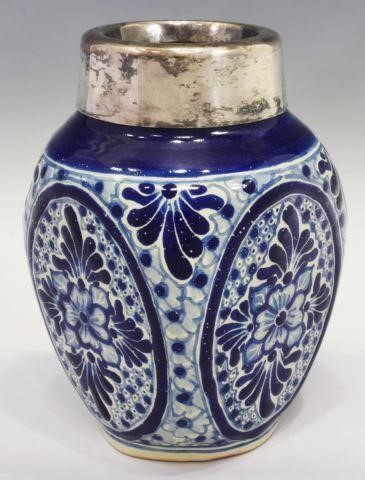 TALAVERA SILVER-MOUNTED EARTHENWARE