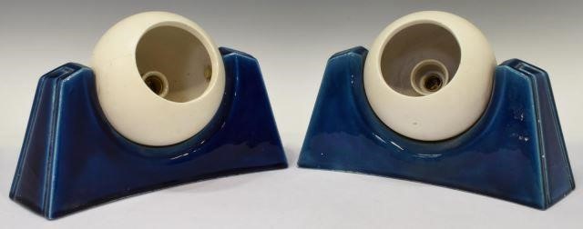  2 ITALIAN BLUE GLAZED CERAMIC 35cc54