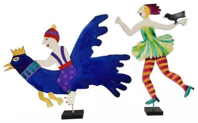  2 JUDIE BOMBERGER WHIMSICAL PAINTED 35cc56