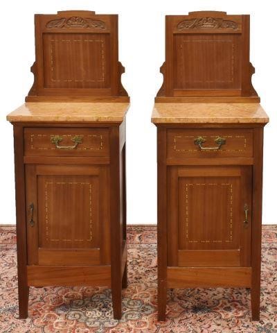  2 ITALIAN ART NOUVEAU MAHOGANY 35cda7