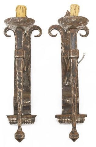 (2) GOTHIC STYLE HAMMERED STEEL