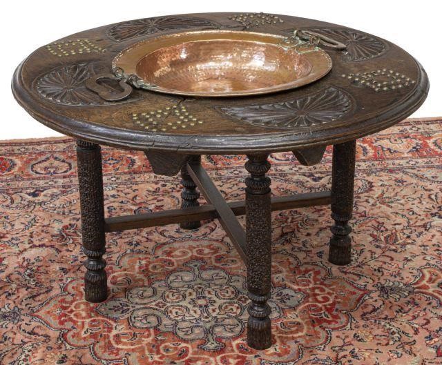 CONTINENTAL OAK BRAZIER TABLE W/