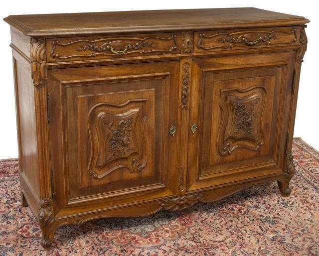 FRENCH LOUIS XV STYLE CARVED WALNUT