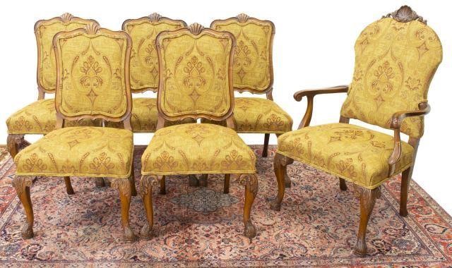 (6) FRENCH STYLE UPHOLSTERED DINING