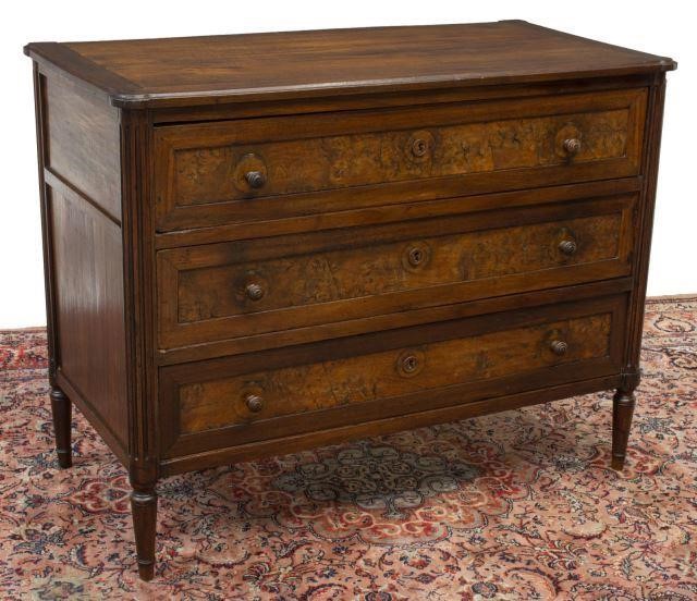 FRENCH LOUIS XVI STYLE WALNUT COMMODE  35cf0f