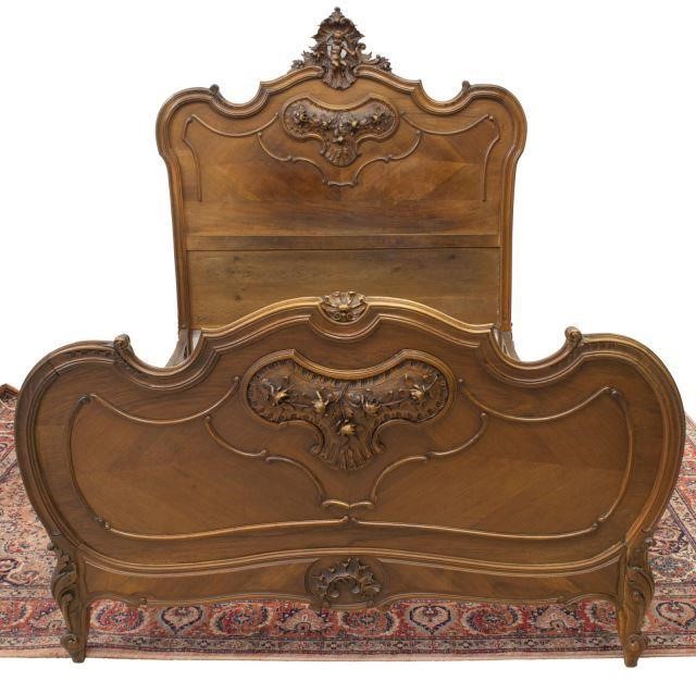 FRENCH LOUIS XV STYLE CARVED WALNUT 35cf11