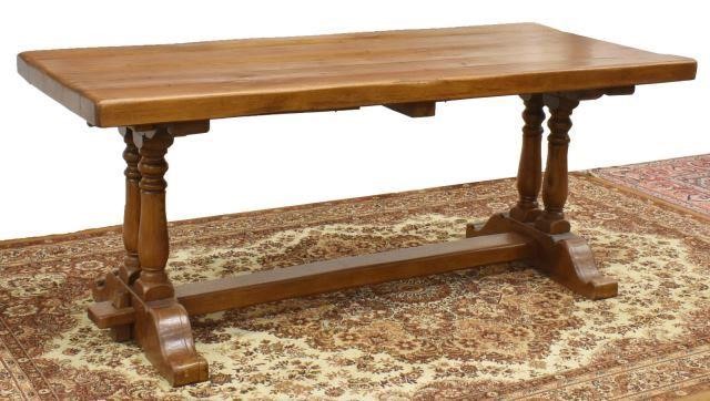 FRENCH OAK REFECTORY TRESTLE TABLE  35cf0a
