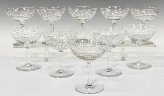 (10) FRENCH CUT CRYSTAL CHAMPAGNE /