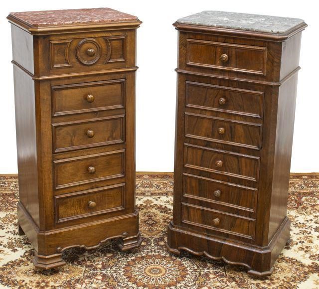 (2) FRENCH LOUIS PHILIPPE MARBLE-TOP