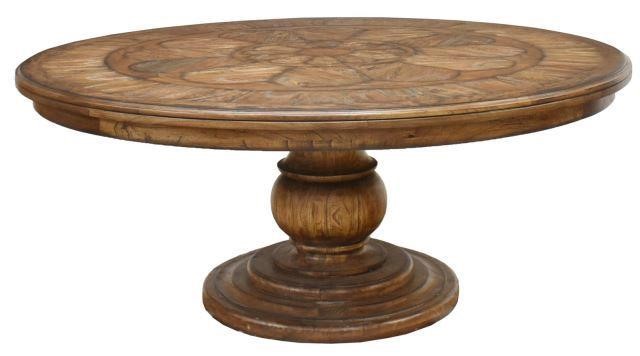 LARGE CIRCULAR PARQUETRY TOP DINING