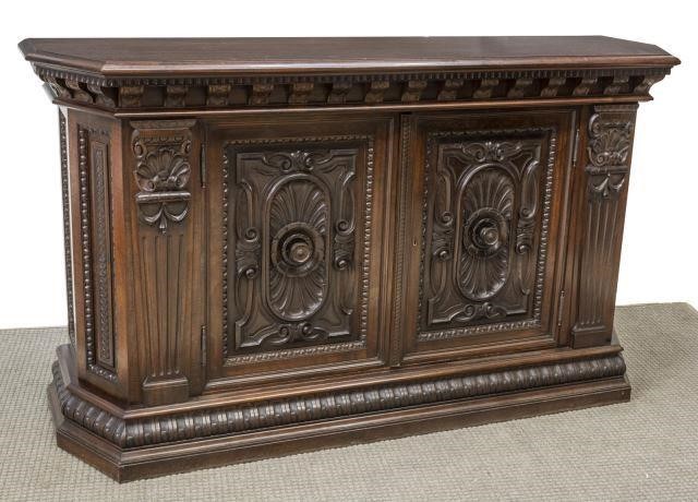 ITALIAN WELL-CARVED WALNUT CANTED