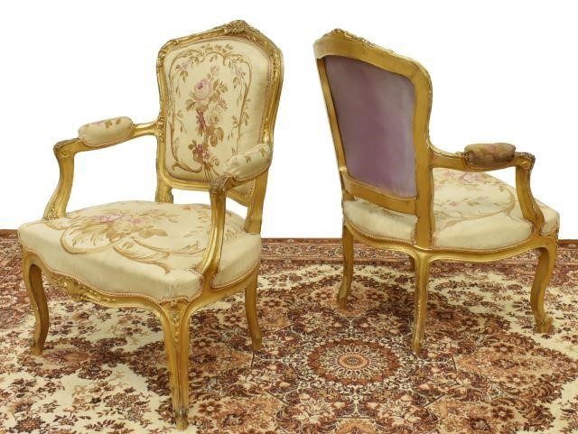 LOUIS XV STYLE GILTWOOD TAPESTRY 35cf6f