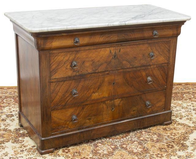 FRENCH LOUIS PHILIPPE PERIOD MARBLE TOP 35cf84