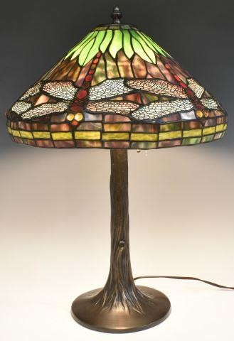 TIFFANY STYLE STAINED GLASS DRAGONFLY