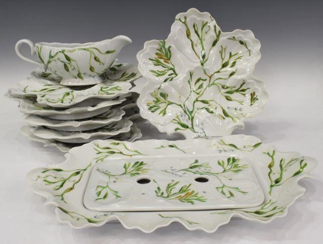 (8) FRENCH LIMOGES SEAWEED OYSTER PLATES