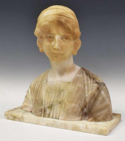CONTINENTAL CARVED ALABASTER BUST 35cfac