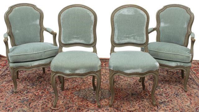 (4) PETITE LOUIS XV STYLE FAUTEUILS