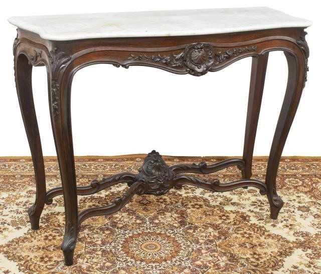 LOUIS XV STYLE MARBLE TOP MAHOGANY 35d00d