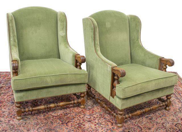  2 FRENCH LOUIS XIII STYLE WINGBACK 35d00e