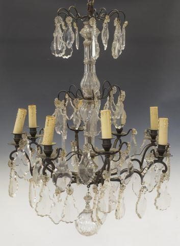 FRENCH EIGHT-LIGHT CRYSTAL CHANDELIERFrench