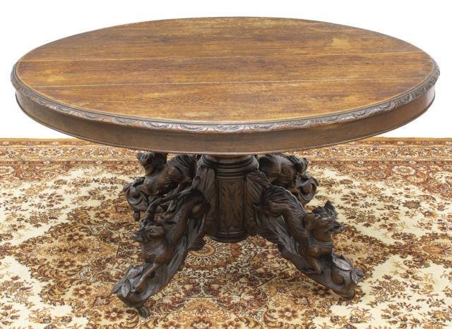 FRENCH HENRI II STYLE CARVED OAK