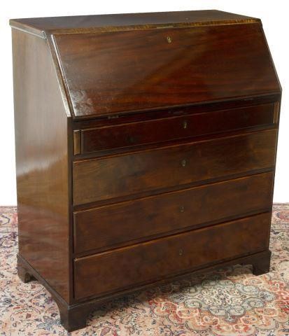 DANISH MARQUETRY SLANT-FRONT SECRETARY