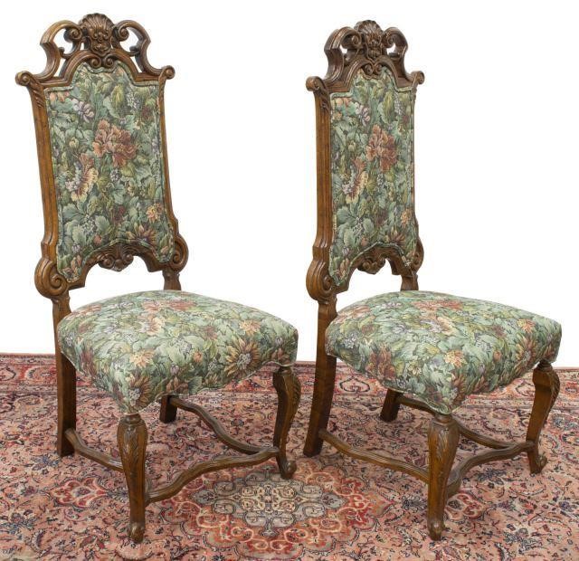  2 LOUIS XV STYLE FLORAL UPHOLSTERED 35d068