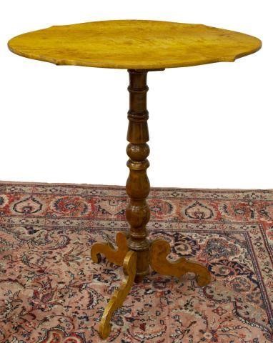 VICTORIAN MAPLE CANDLE STAND SIDE