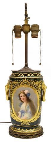 HAND-PAINTED & GILT PORCELAIN URN