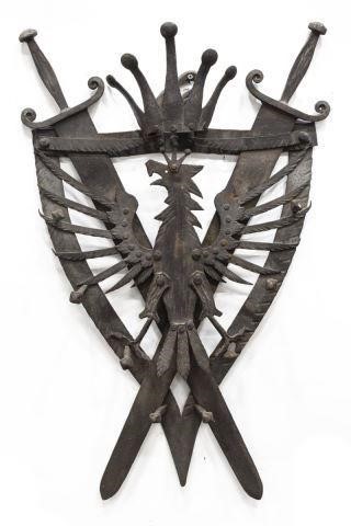 ITALIAN WROUGHT IRON HERALDIC SHEILD 35d0bf