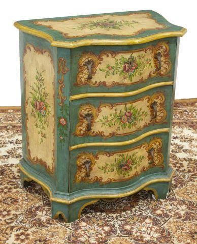 VENETIAN FLORAL PAINTED CHEST OF