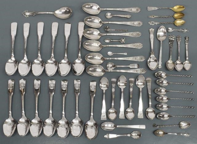 (LOT) STERLING & SILVER PLATE FLATWARE,