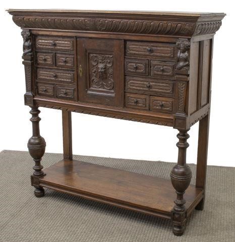 FRENCH MEDIEVAL STYLE CARVED OAK 35d141