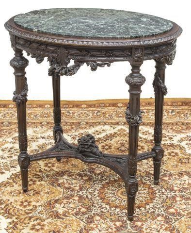 LOUIS XVI STYLE MARBLE-TOP CARVED