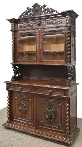 FRENCH HENRI II STYLE CARVED OAK